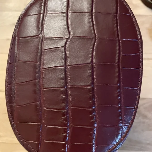 Furla Dark Red Croc-Embossed Shoulder Bag - Picture 6 of 9